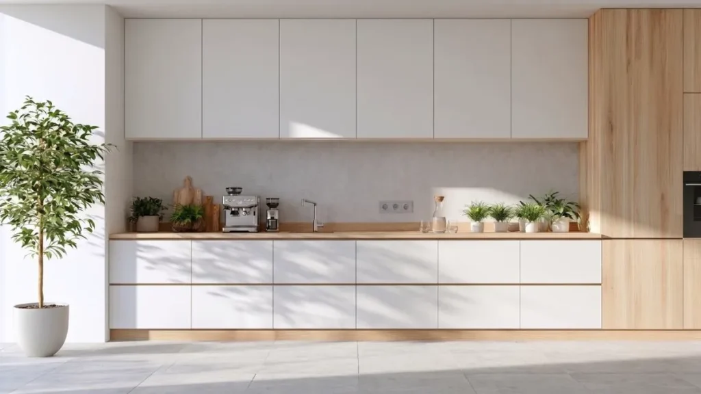 Kuchyňa na mieru od stolárstva Pavol Turkovič Bratislava v minimalistickom svetlom prevedení